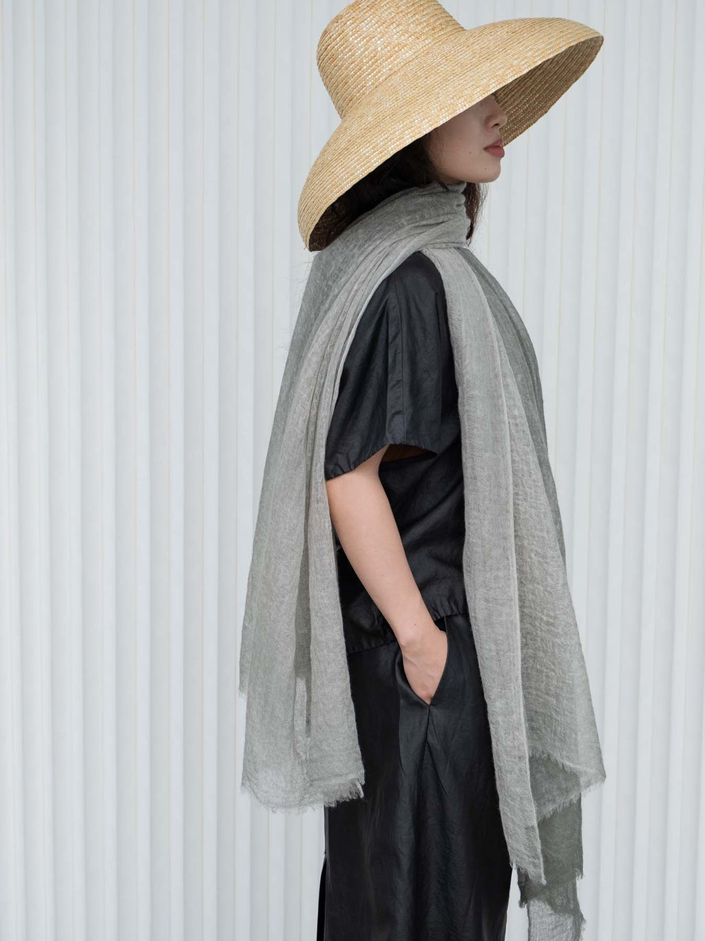 Oats & Rice Macaron Ombre Cashmere Scarf | Sage