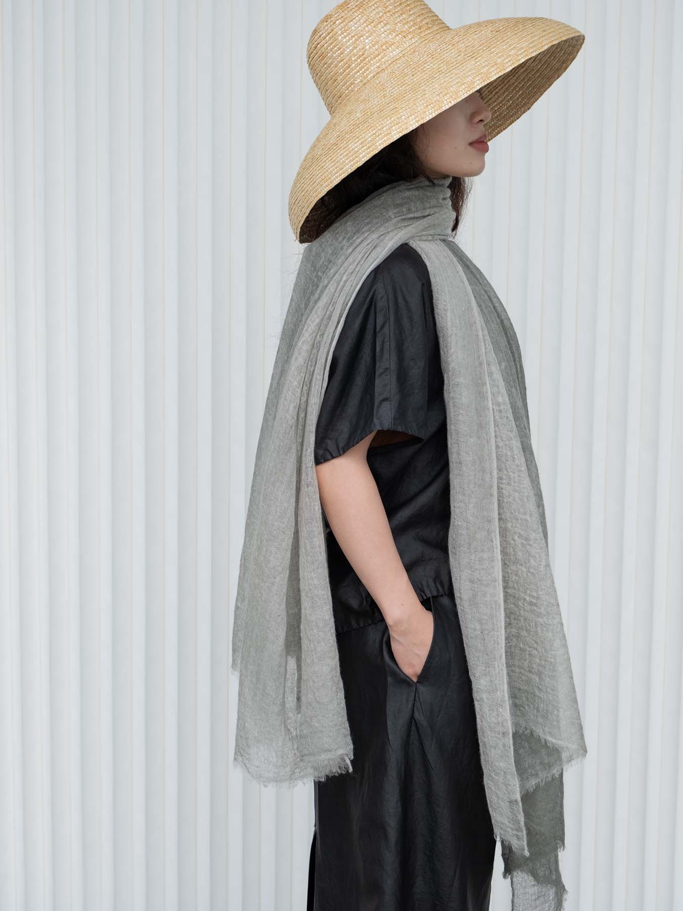 Oats & Rice Macaron Ombre Cashmere Scarf | Sage
