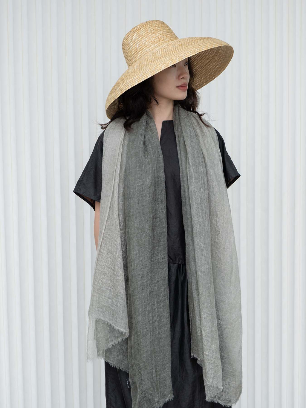 Oats & Rice Macaron Ombre Cashmere Scarf | Sage