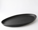 Haand Oval Platter - Ripple | 18 in - Matte Black