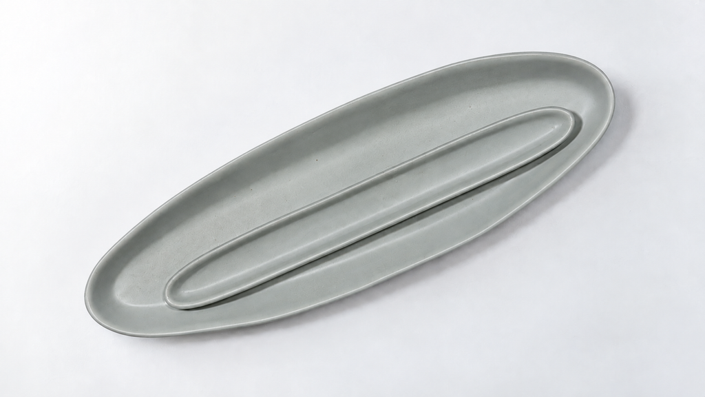 Haand Olive Tray - Matte Grey