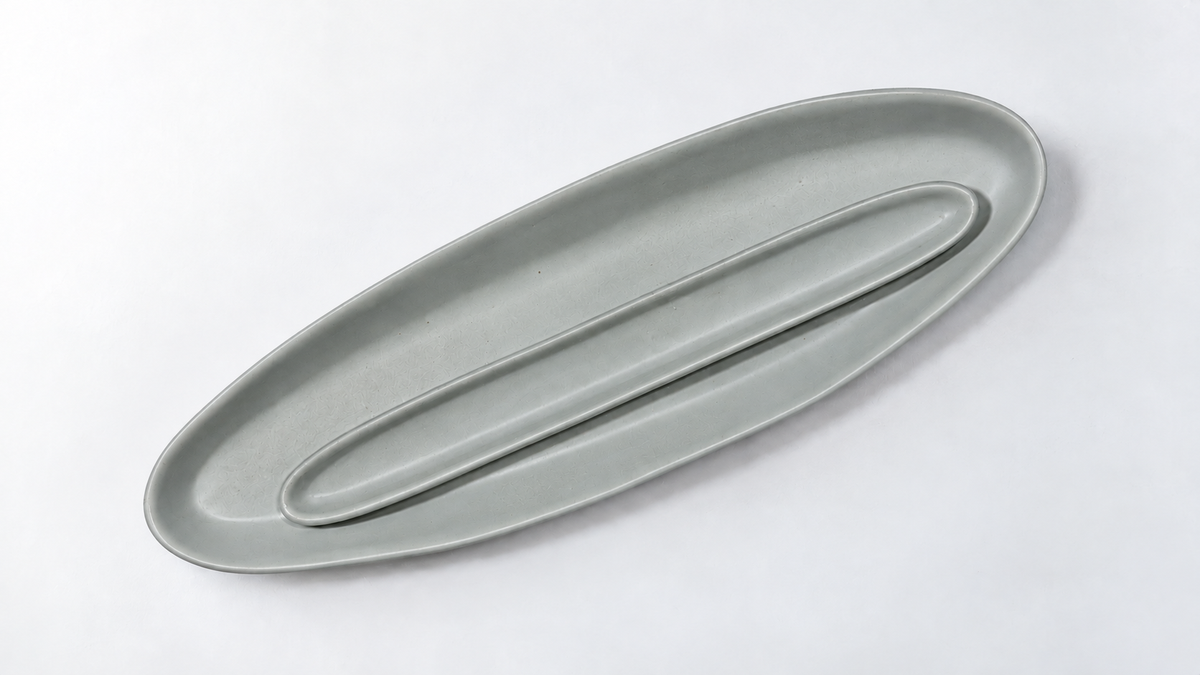 Haand Olive Tray - Matte Grey