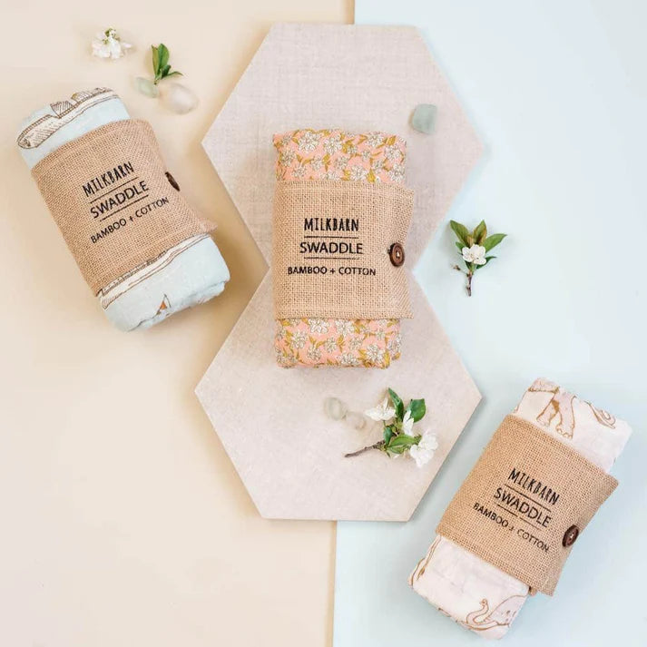 Milkbarn Organic Bamboo Swaddle | Tutu Elephant