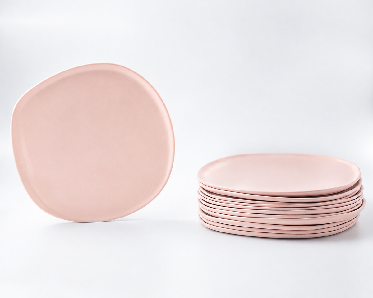 Haand Dinner Plate - Ripple | 11 in - Buttermilk Pink