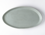 Haand Oval Platter - Ripple | 18 in - Matte Grey