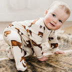 Milkbarn Bamboo Zipper Footed Romper | Valais Sheep