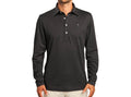 Criquet Long Sleeve Range Polo | Black Jacquard