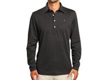 Load image into Gallery viewer, Criquet Long Sleeve Range Polo | Black Jacquard
