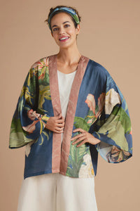 Powder UK Delicate Tropics Kimono Jacket - Indigo
