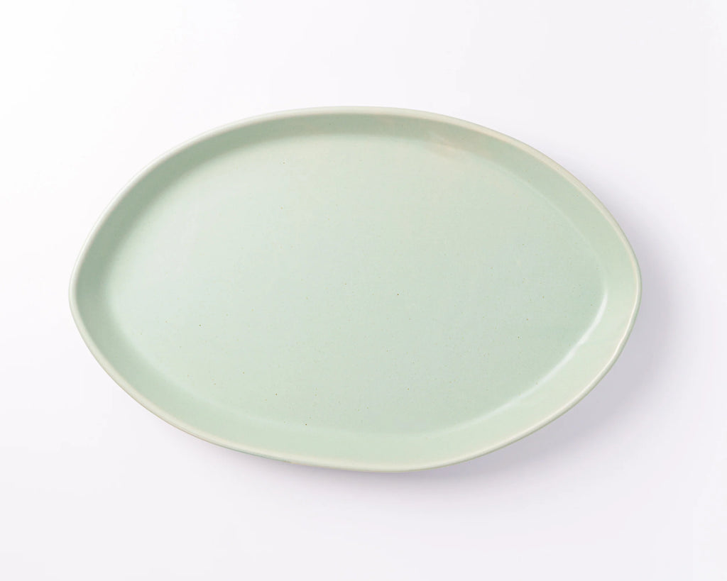 Haand Oval Platter - Ripple | 15 in - Celadon