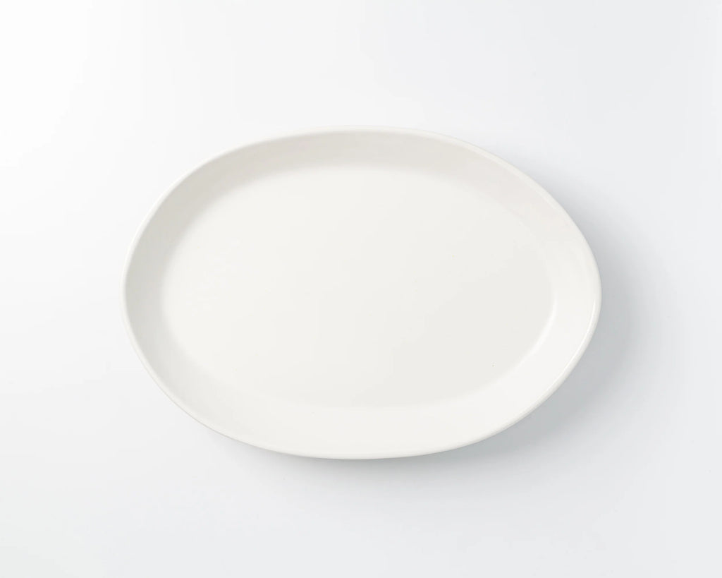 Haand Oval Platter - Ripple | 13 in - Matte Grey