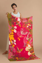 Load image into Gallery viewer, Powder UK Printed Hovering Hummingbird Scarf - Fuchsia
