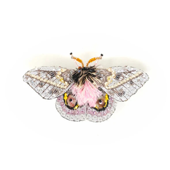 Trovelore Pink-Eyed Silk Moth Brooch