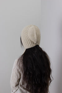 Oats & Rice Cashmere Popcorn Crochet Bonnet | Black