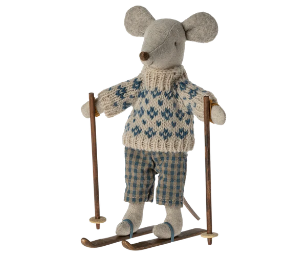 Maileg - Winter Mouse with Ski Set - Dad