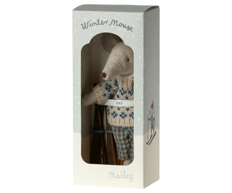 Maileg - Winter Mouse with Ski Set - Dad