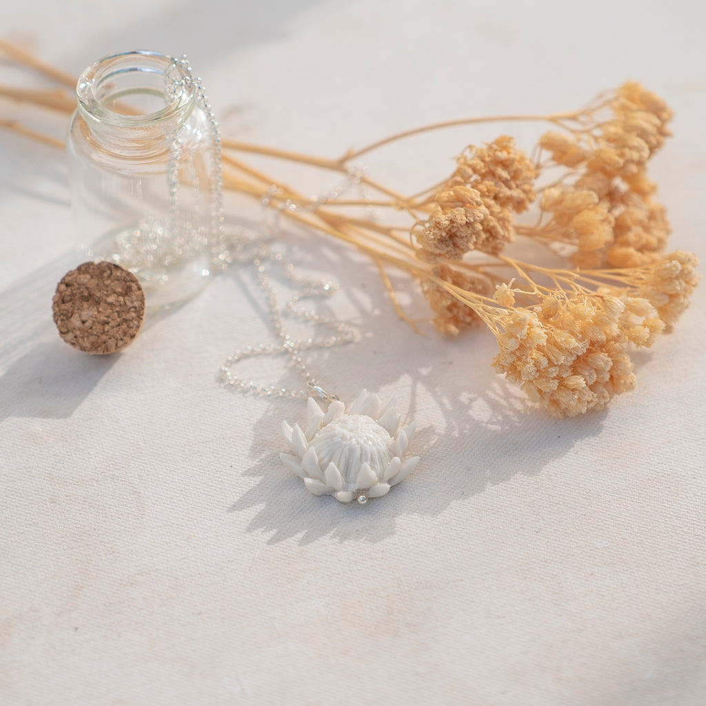 Purely Porcelain Floral Necklace | Protea