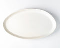 Haand Oval Platter - Ripple | 18 in - Matte White