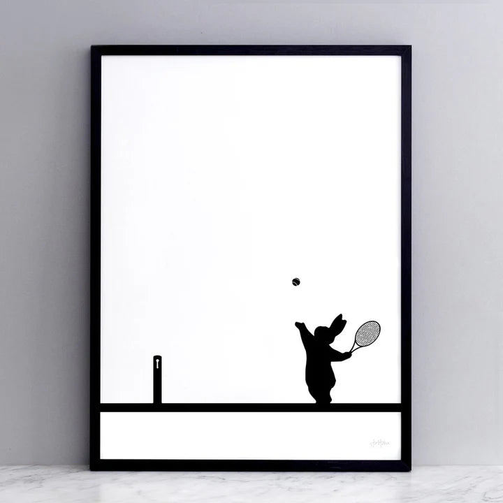 HAM Fine Art Hand-Pulled Screen Print - Tennis Rabbit