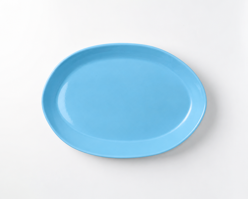 Haand Oval Platter - Ripple | 13 in - Robin's Egg