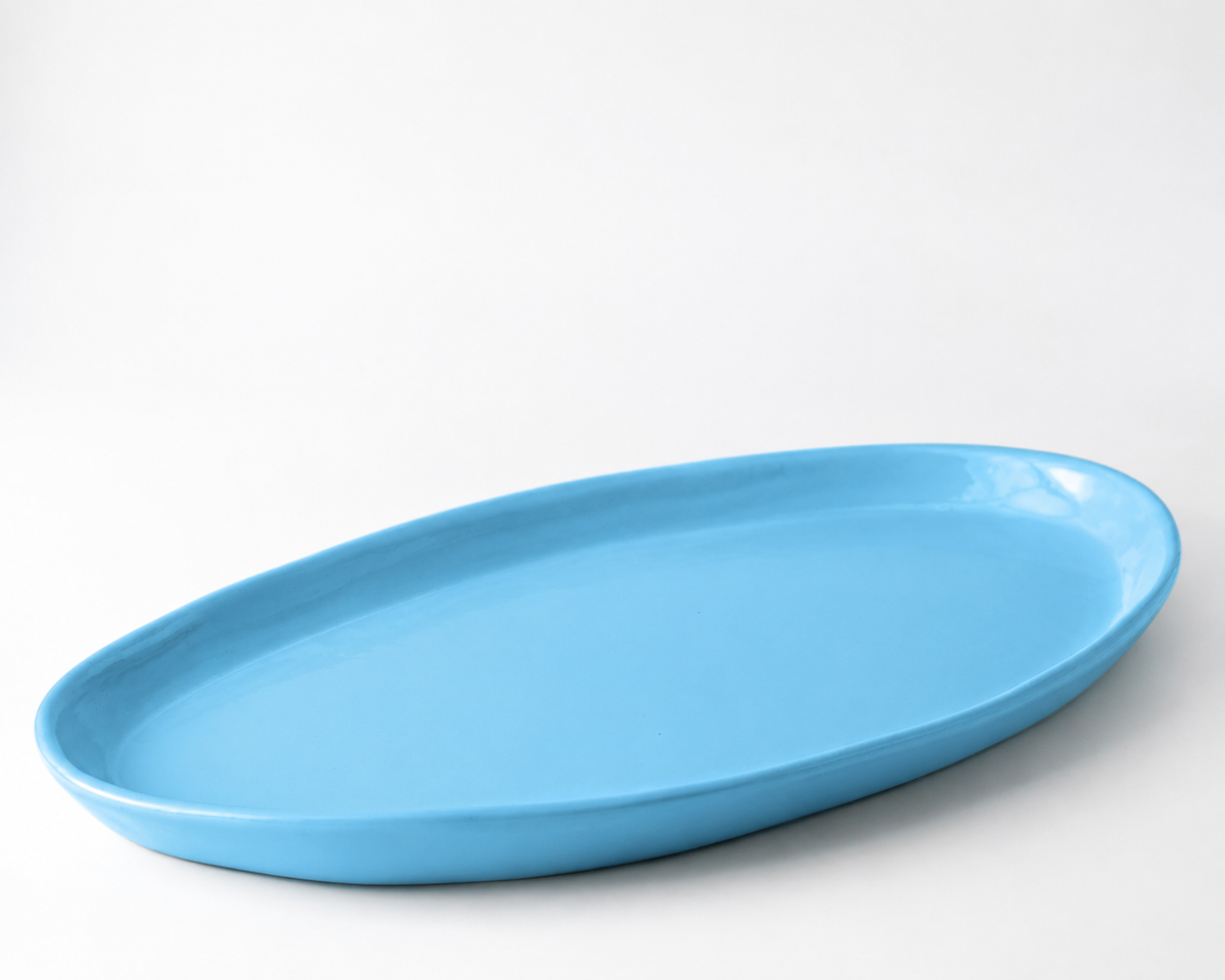 Haand Oval Platter - Ripple | 18 in - Robin's Egg