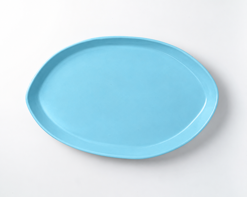 Haand Oval Platter - Ripple | 15 in - Robin's Egg