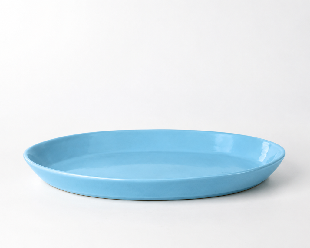 Haand Oval Platter - Ripple | 13 in - Robin's Egg