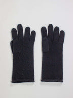 Oats & Rice Rolled Edge Cashmere Gloves | Black