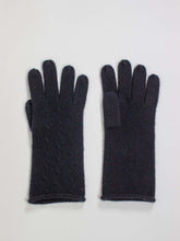 Load image into Gallery viewer, Oats &amp; Rice Rolled Edge Cashmere Gloves | Black
