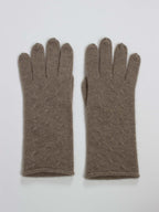 Oats & Rice Rolled Edge Cashmere Gloves | Brown
