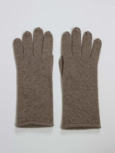 Oats & Rice Rolled Edge Cashmere Gloves | Brown