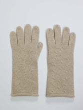Load image into Gallery viewer, Oats &amp; Rice Rolled Edge Cashmere Gloves | Cream
