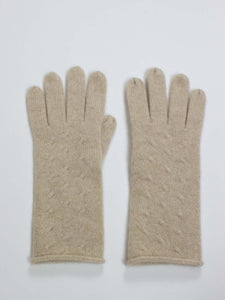 Oats & Rice Rolled Edge Cashmere Gloves | Cream