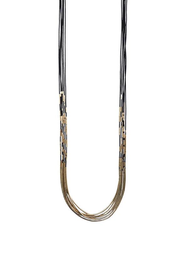 Abacus Row Vela Necklace - Black