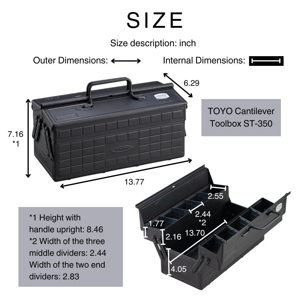 Toyo Steel Cantilever Toolbox | ST-350 - Glacier