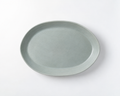 Haand Oval Platter - Ripple | 13 in - Matte Grey