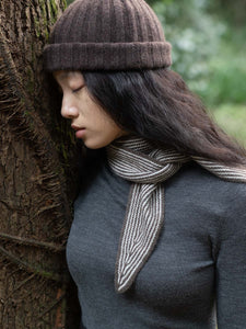 Oats & Rice Sailor Cashmere Rib Neck Scarf | Brown
