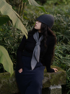 Oats & Rice Sailor Cashmere Rib Neck Scarf | Grey