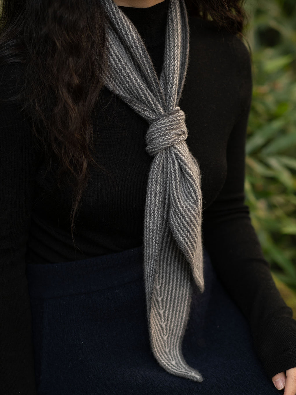 Oats & Rice Sailor Cashmere Rib Neck Scarf | Grey