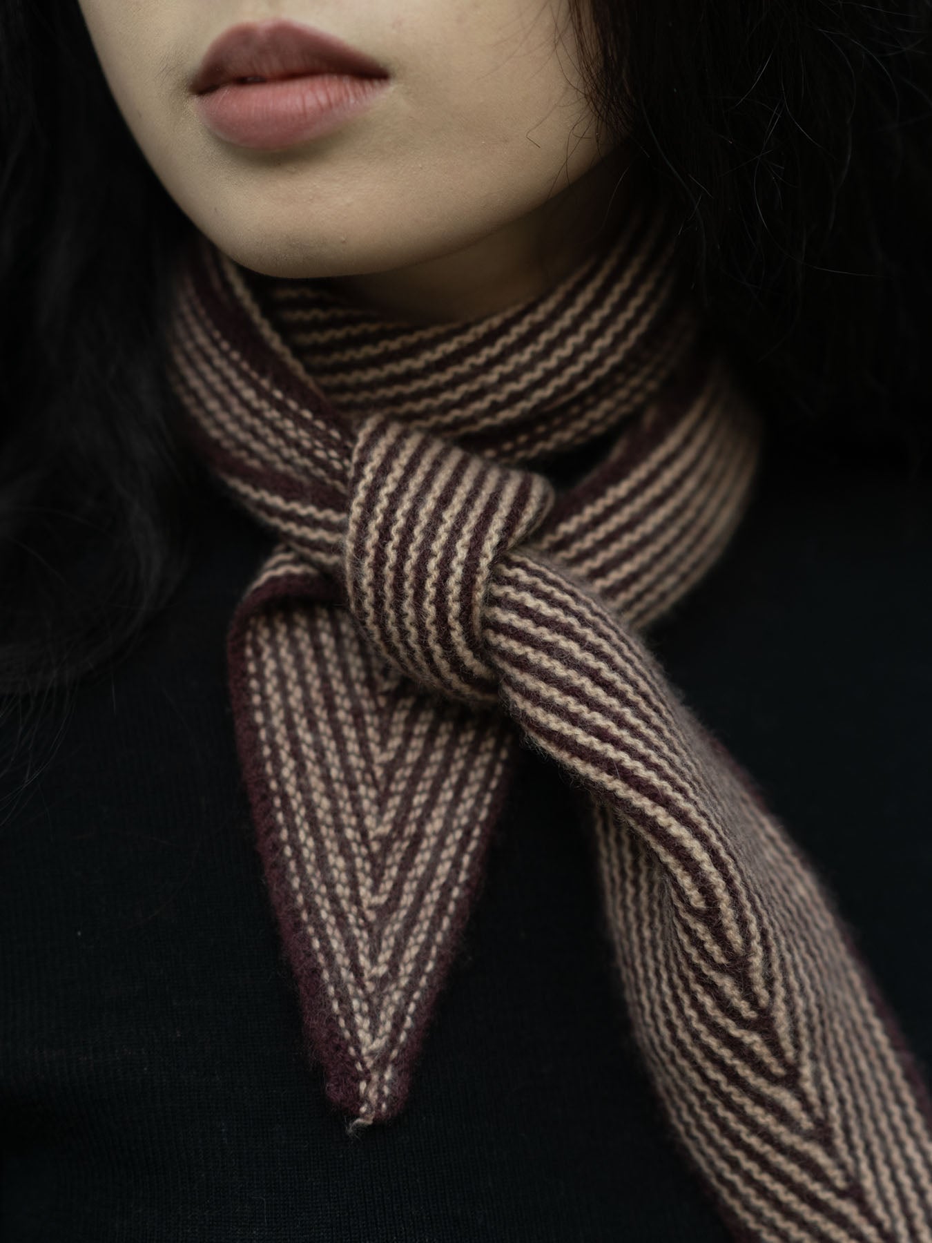 Oats & Rice Sailor Cashmere Rib Neck Scarf | Mulberry