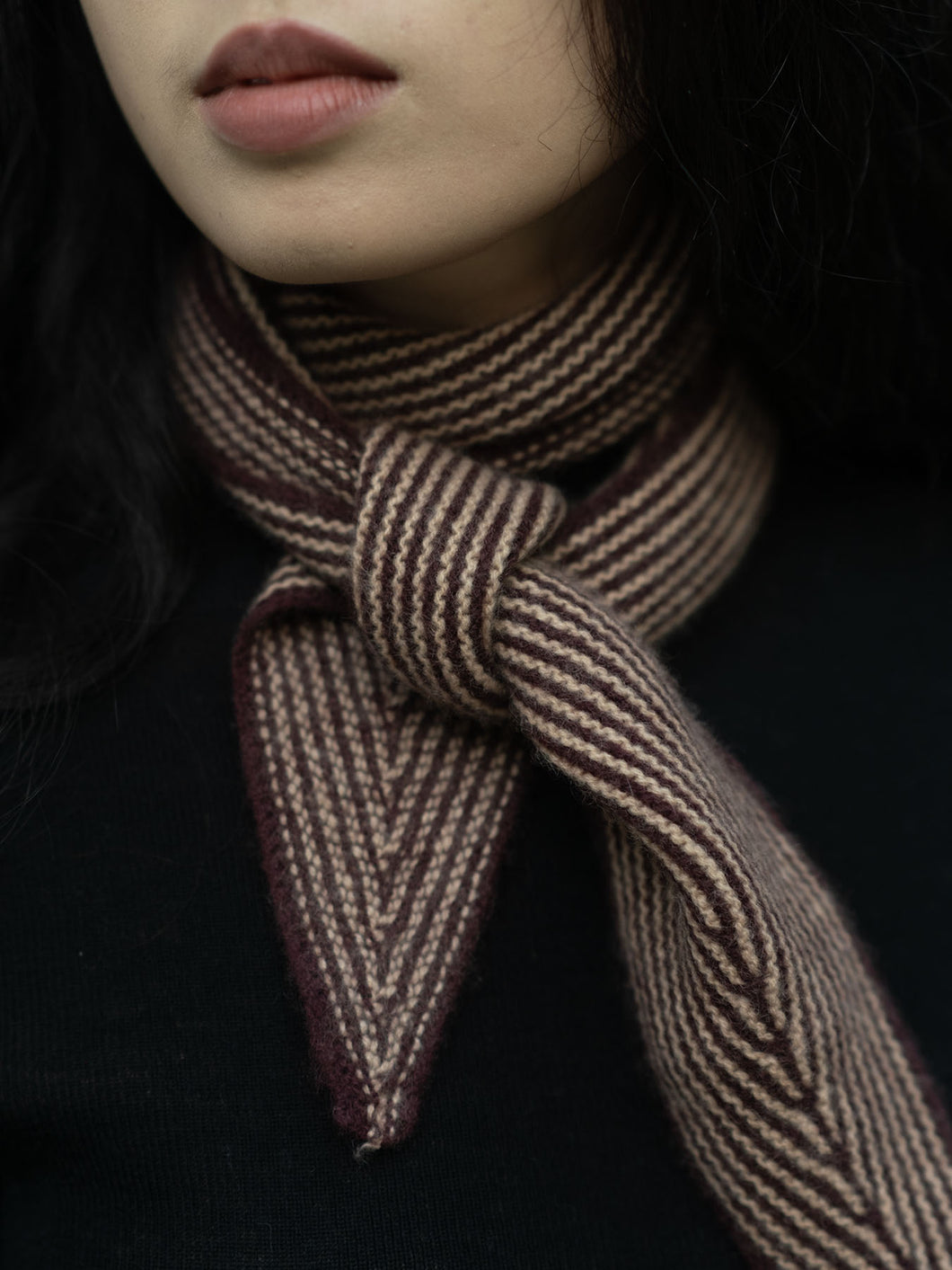 Oats & Rice Sailor Cashmere Rib Neck Scarf | Mulberry