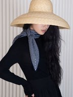 Oats & Rice Sailor Cashmere Rib Neck Scarf | Navy