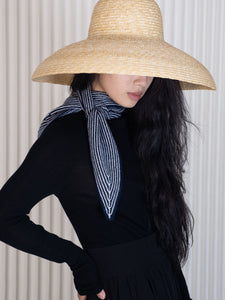 Oats & Rice Sailor Cashmere Rib Neck Scarf | Navy