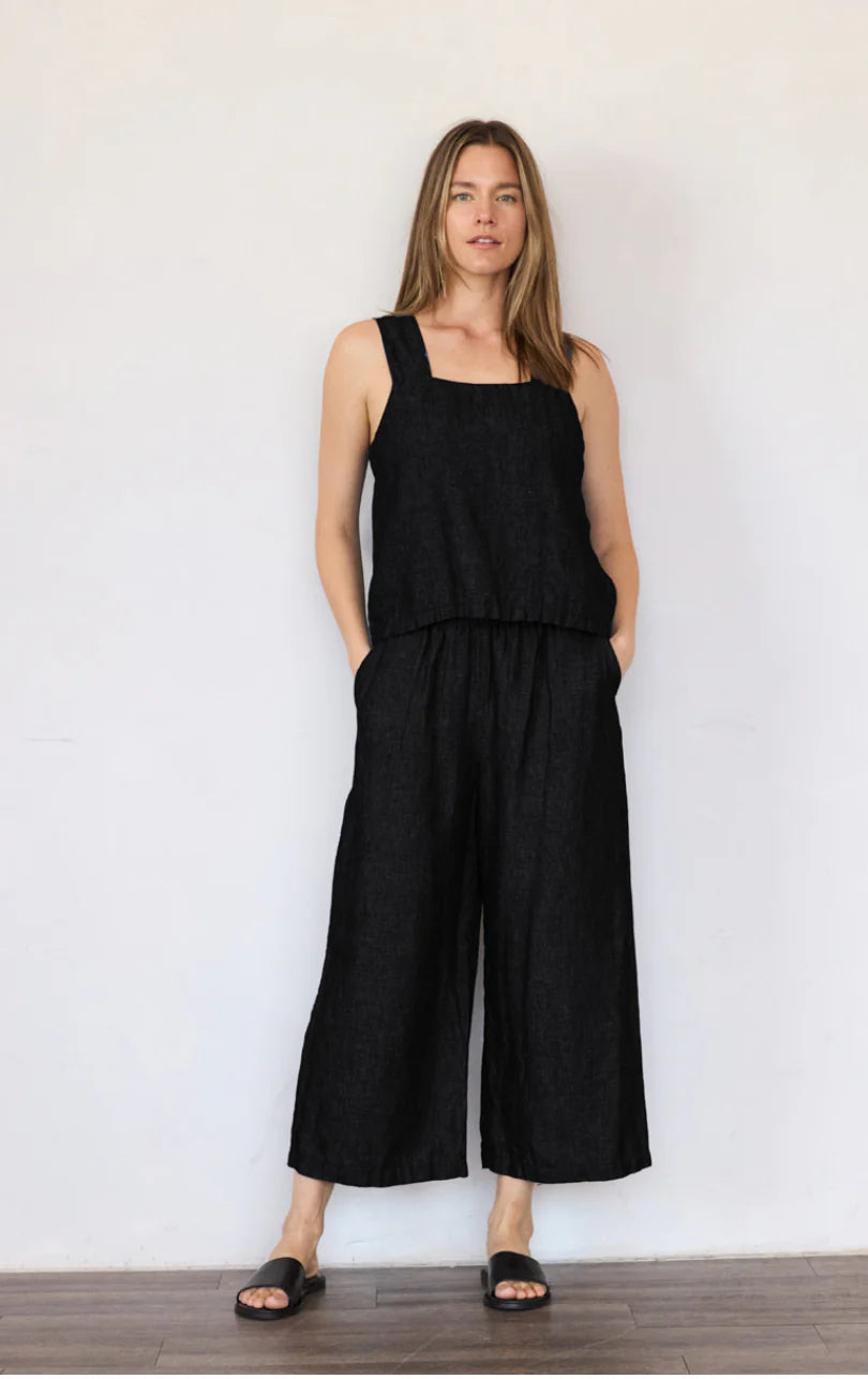 It Is Well L.A. Linen Strap Top - Black