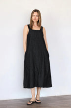 Load image into Gallery viewer, It Is Well L.A. Linen Strap Dress - Black
