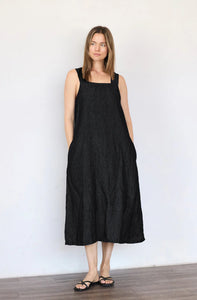 It Is Well L.A. Linen Strap Dress - Black