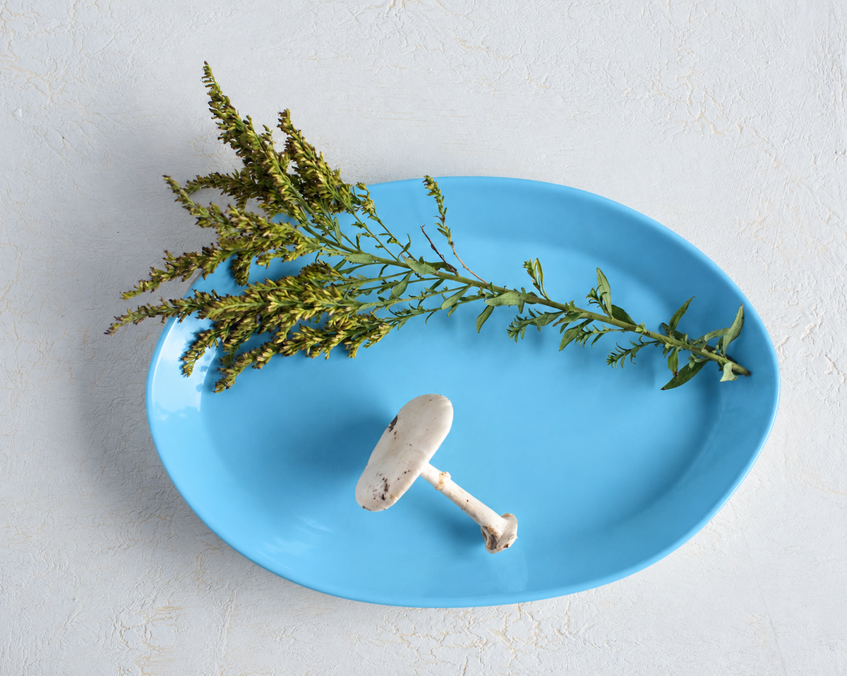 Haand Oval Platter - Ripple | 18 in - Robin's Egg