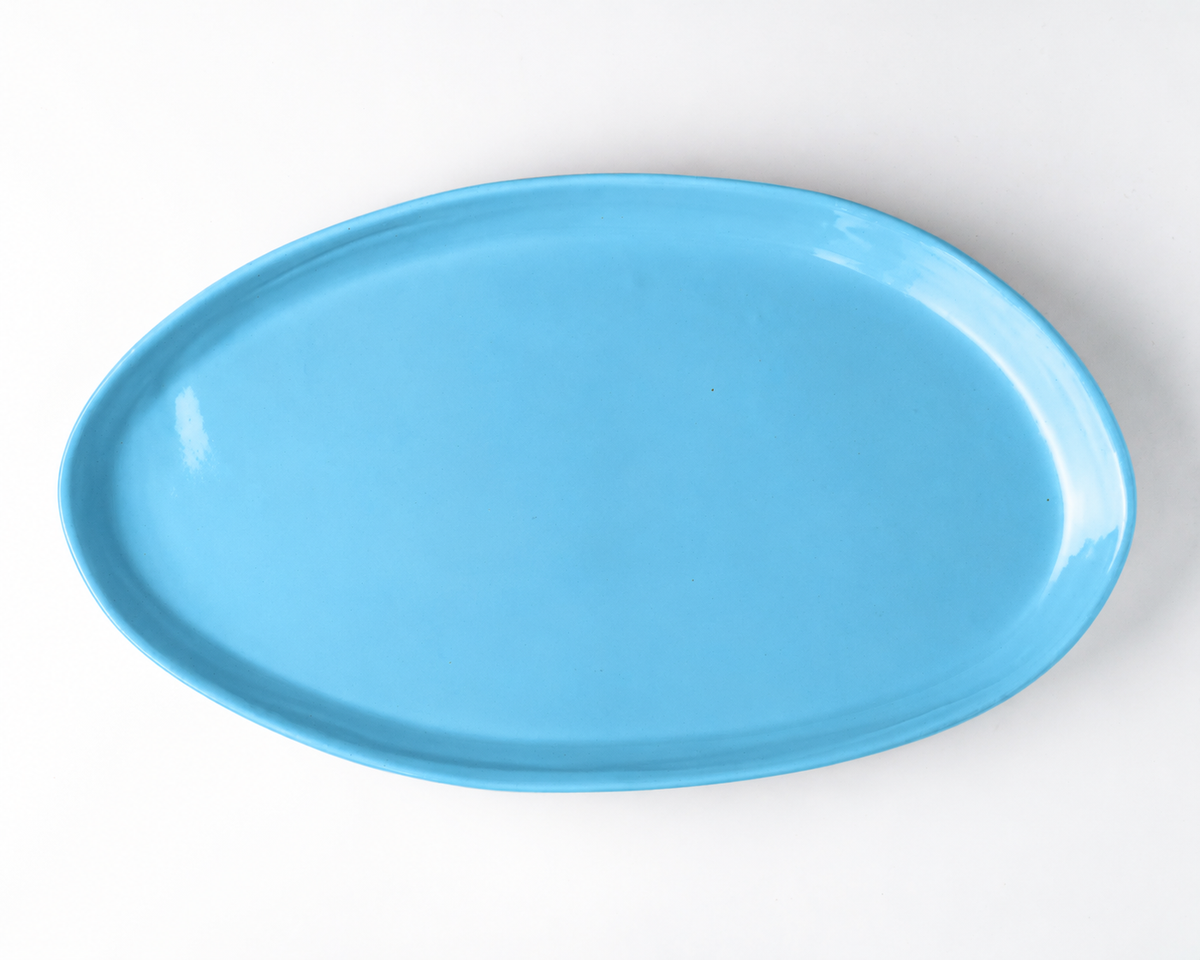 Haand Oval Platter - Ripple | 18 in - Robin's Egg