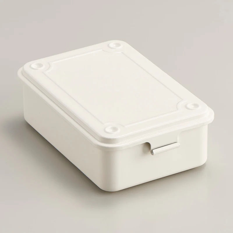 Toyo Steel Toolbox T-150 Steel Stackable Storage Box | White