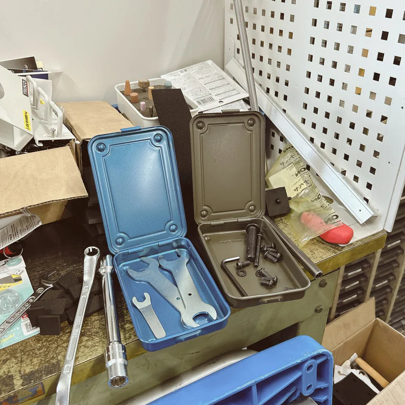 Toyo Steel Toolbox T-152 Steel Stackable Storage Box | Indigo
